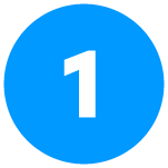 #1 in blue circle